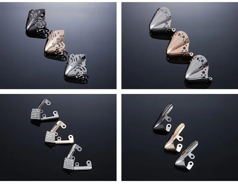 Women High Heel Metal Toe Cap Wear and Tear Concealer Anti-kicking Leather Shoes Point Protector Flat Shoe Tips Cap Accessorices