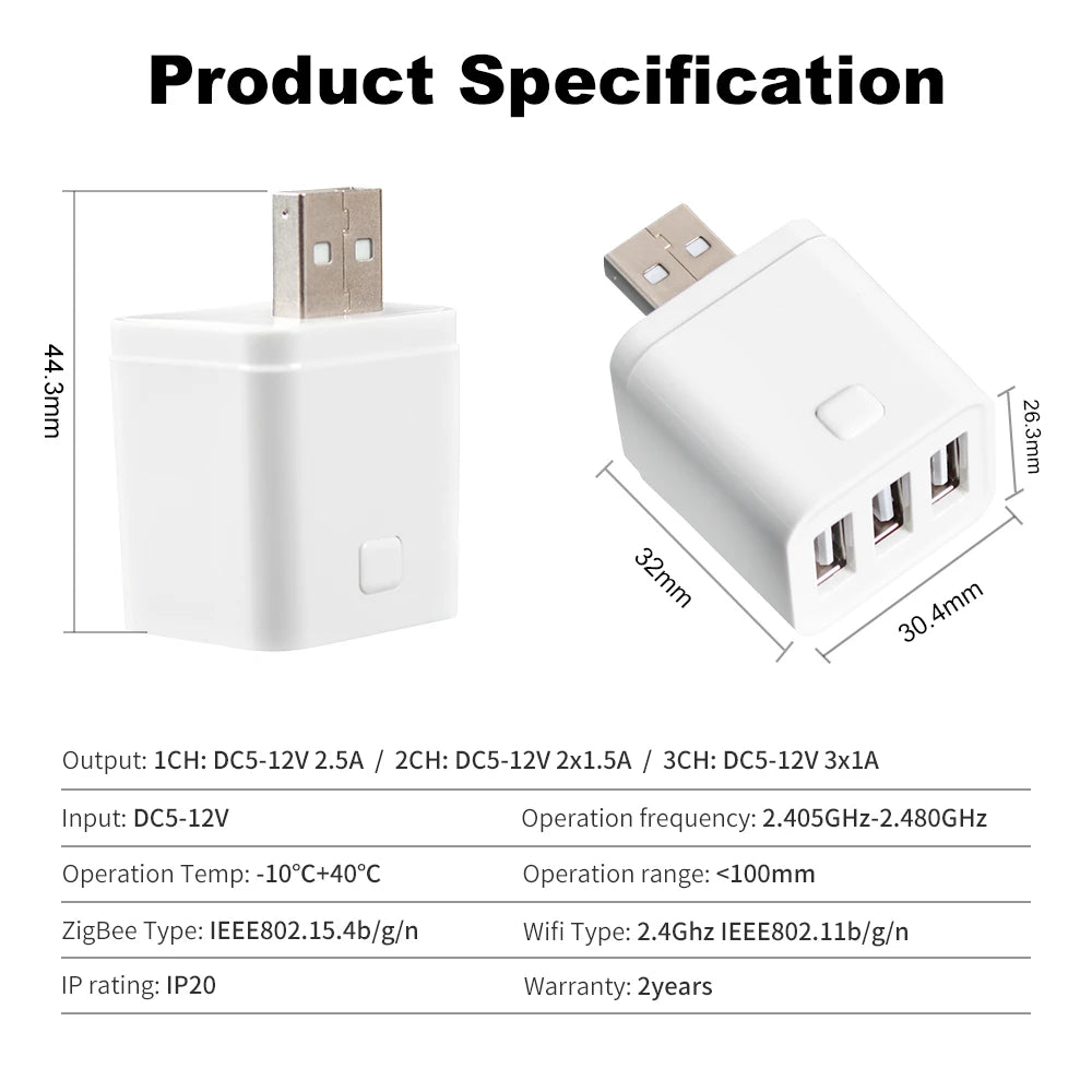 Tuya Smart WiFi Zigbee Micro USB Power Adapter - Smarsty