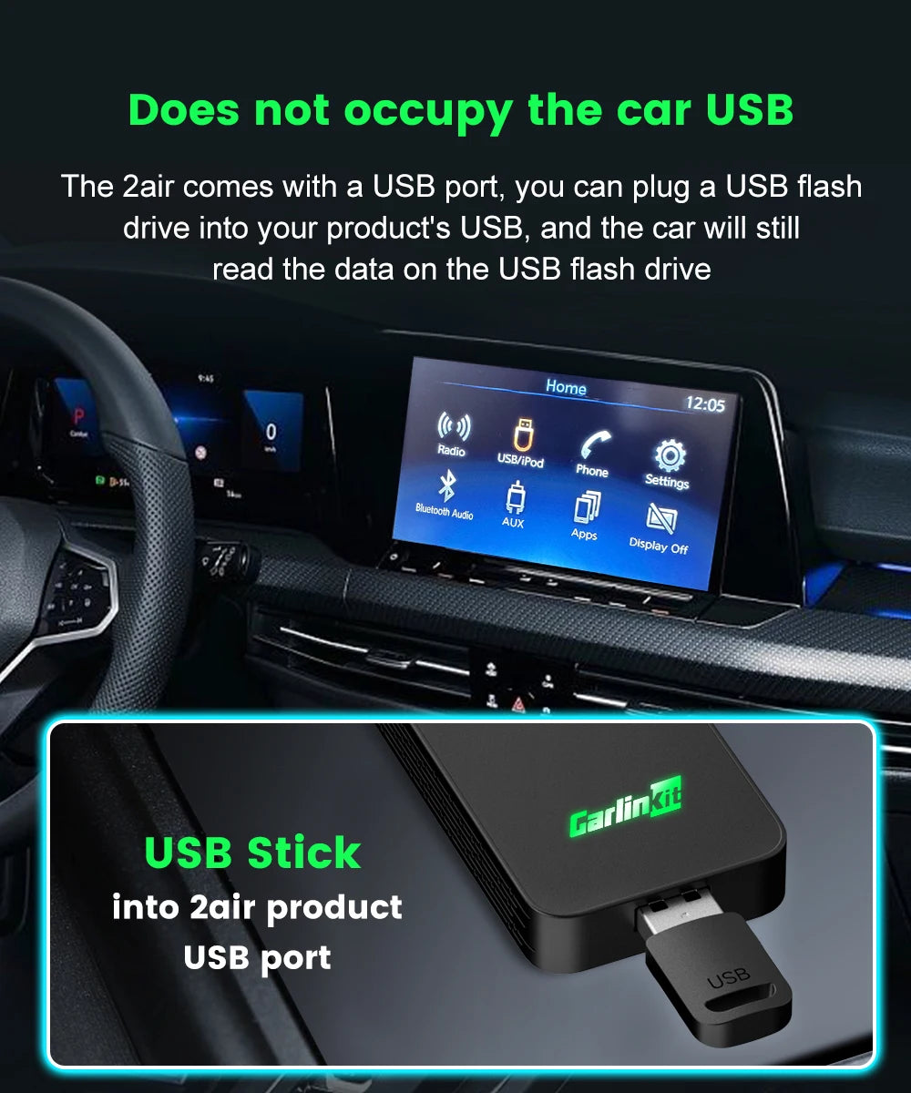 Wireless CarPlay Android Auto Adapter For All Cars Spotify - Smarsty