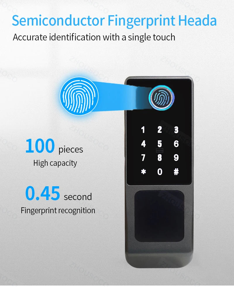 Waterproof Smart Door Lock with Bluetooth and WiFi Control - Smarsty