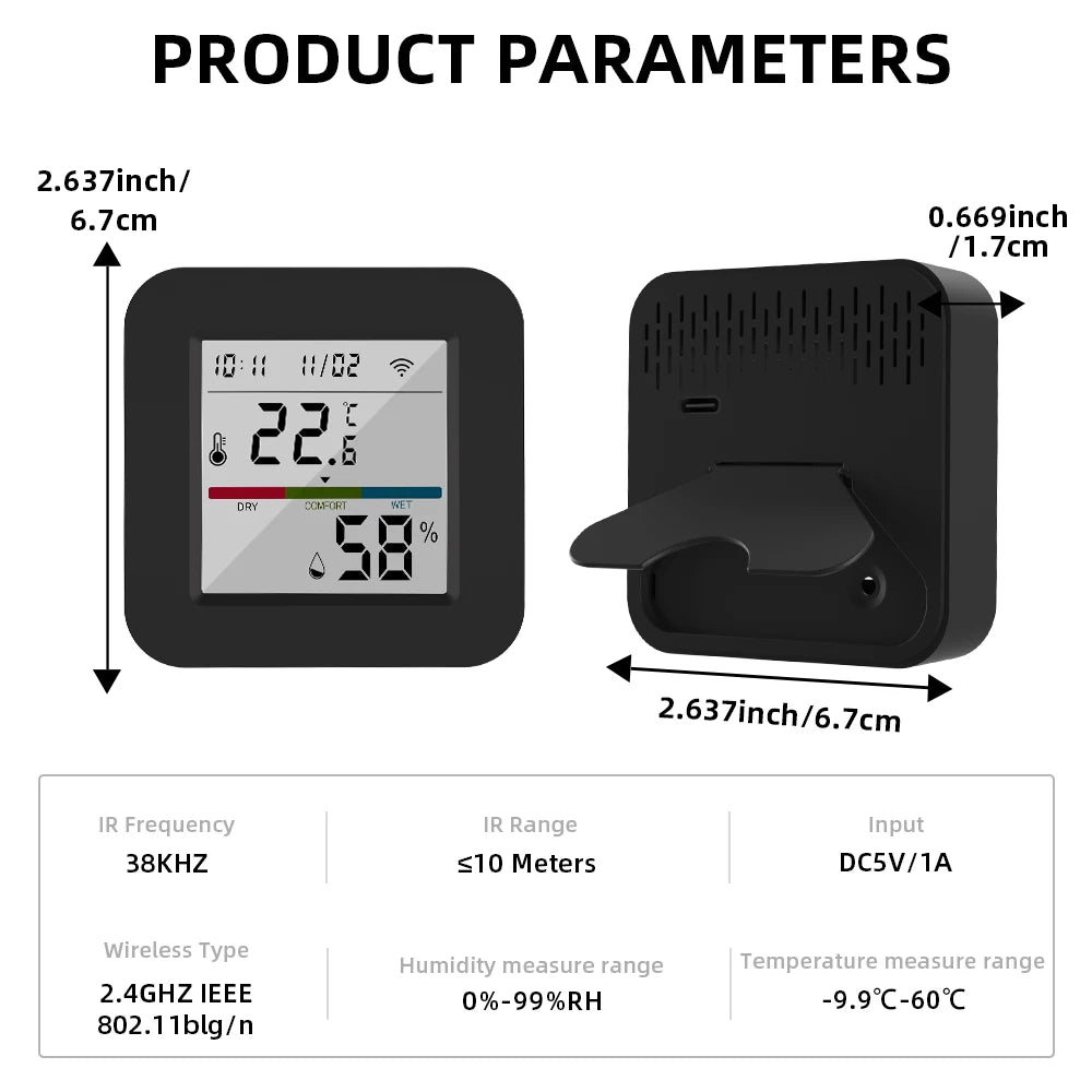 Tuya Smart Universal IR Remote With Temperature Sensor - Smarsty