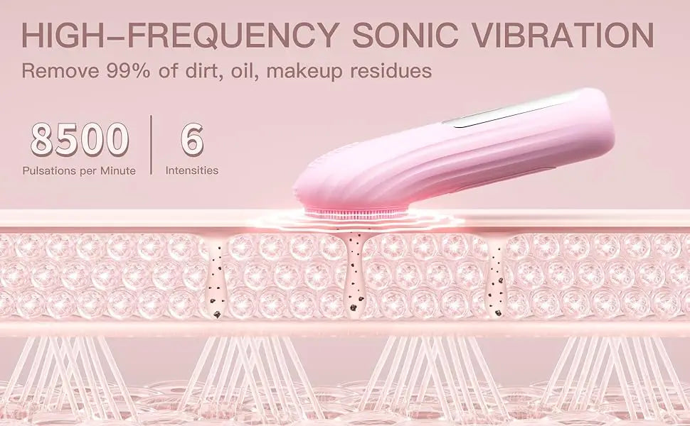 Sonic Waterproof Facial Cleansing Brush for Deep Cleaning - Smarsty