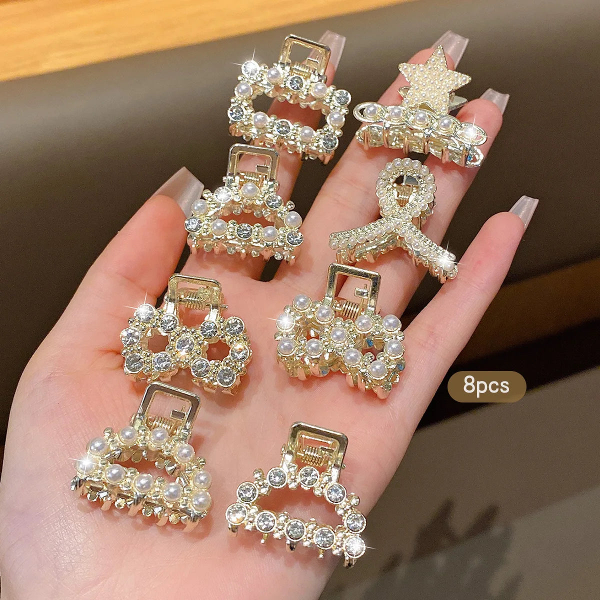 Fashionable Alloy Rhinestone Hair Clips for Women - Smarsty