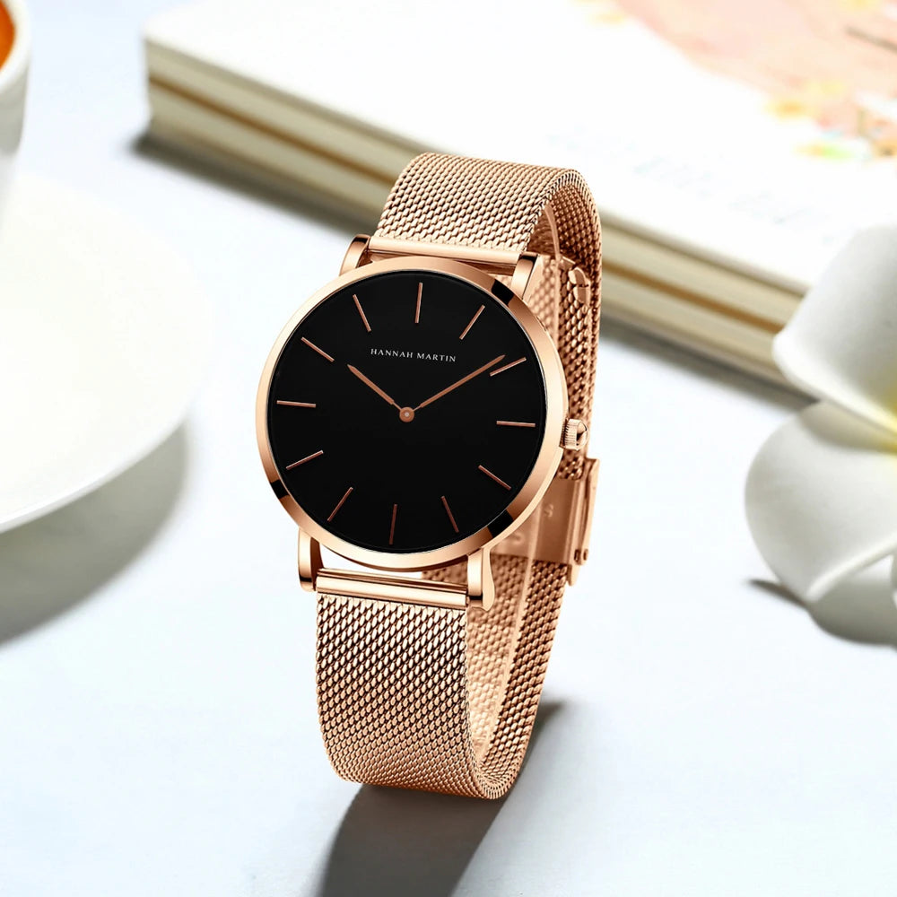 Rose Gold Women's Bracelet Watch with Japan Quartz Movement - Smarsty