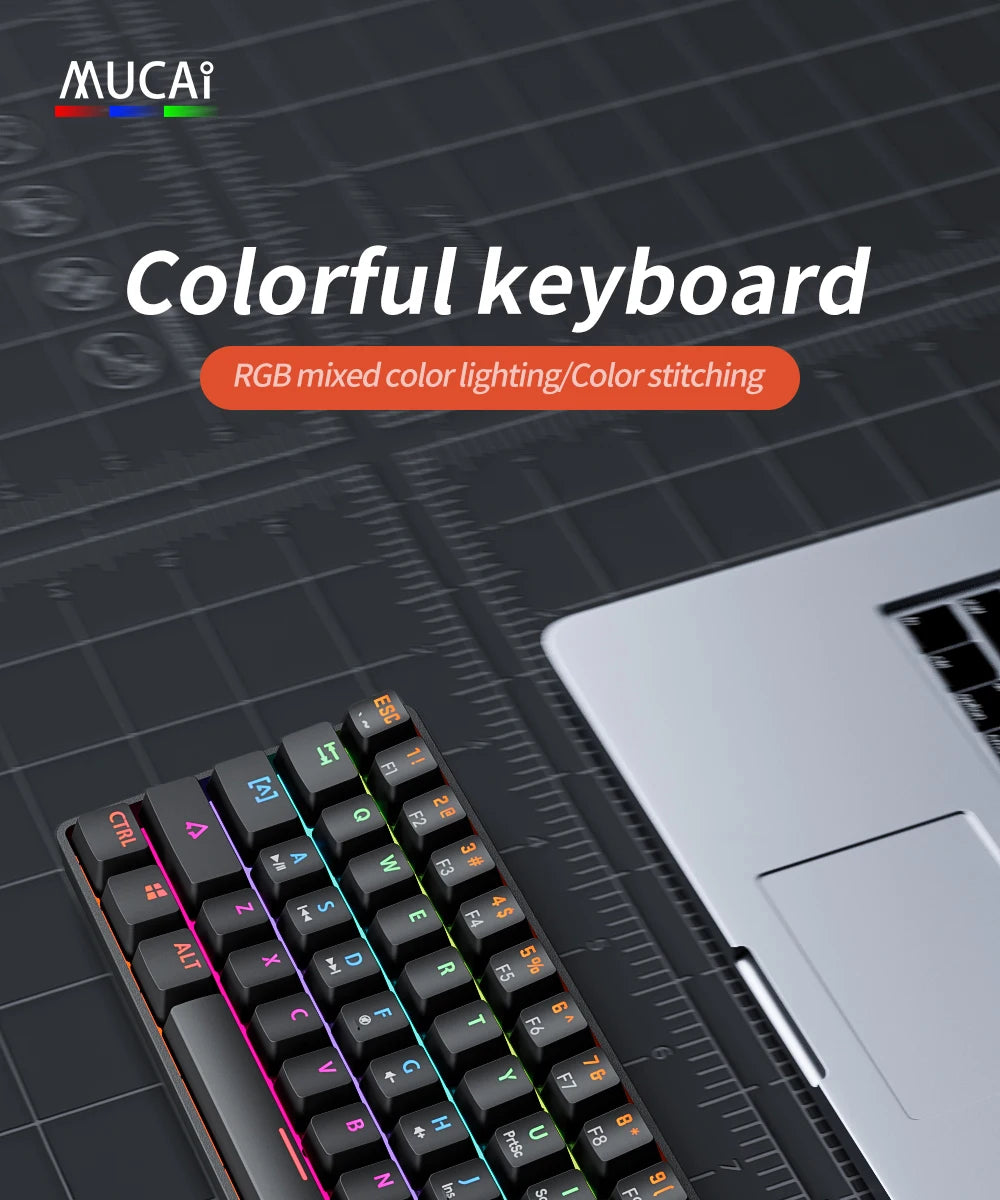 Compact 61Key Esports Mechanical Keyboard Hot Swappable RGB