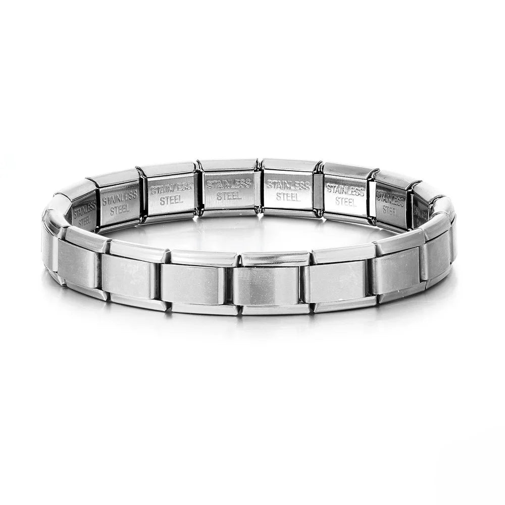 Italian 9mm Charm Link Elastic Stainless Steel Bracelet - Smarsty