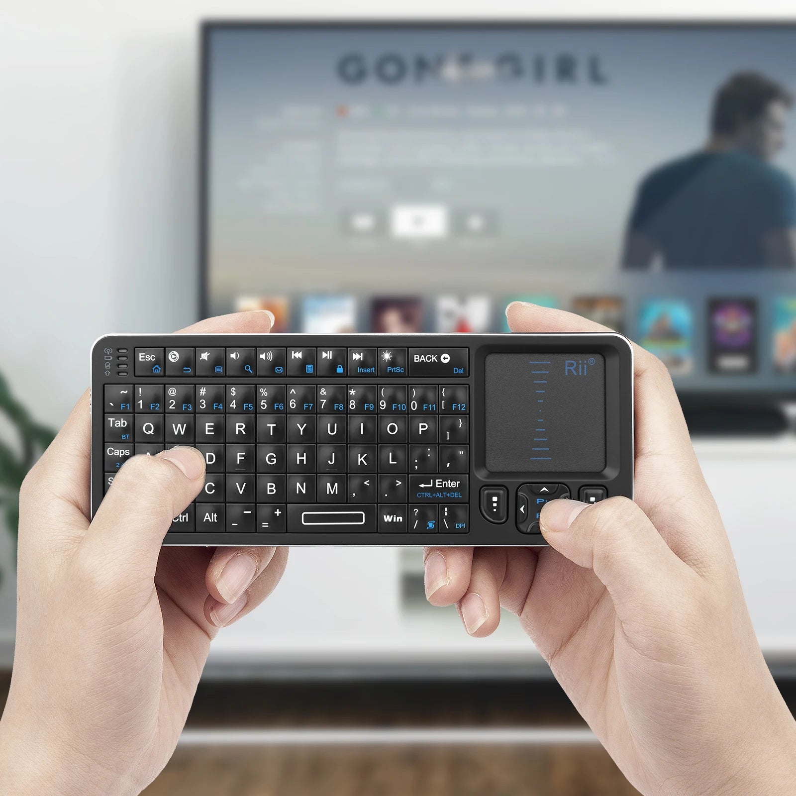 Mini Bluetooth Keyboard With Backlit IR Touchpad For TV