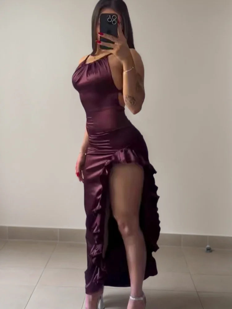 2024 Europe and the United States explosive new cross-border dress summer senior sense Y2K sexy halter Spice Girl dress - Smarsty