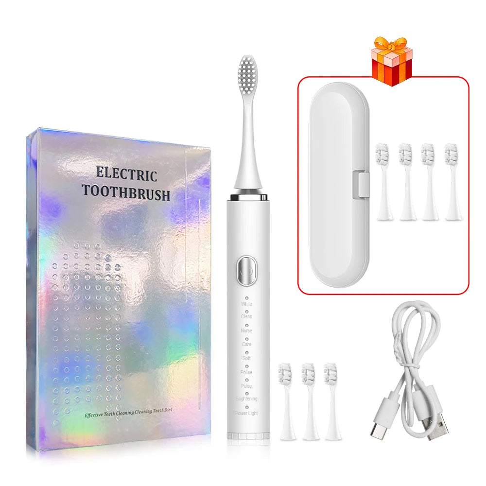 Electric Toothbrush With Sonic Vibration For Deep Cleaning - Smarsty