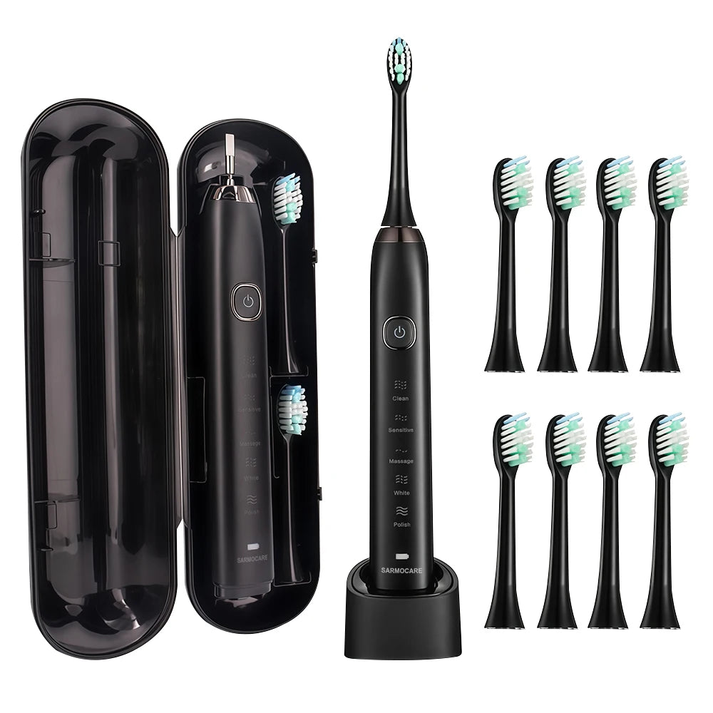 Rechargeable Electric Sonic Toothbrush with Travel Case - Smarsty