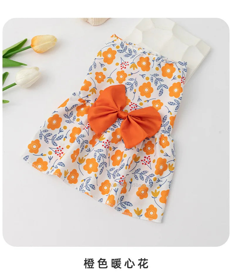 Small Dog Flower Princess Dress for Summer Fun - Smarsty