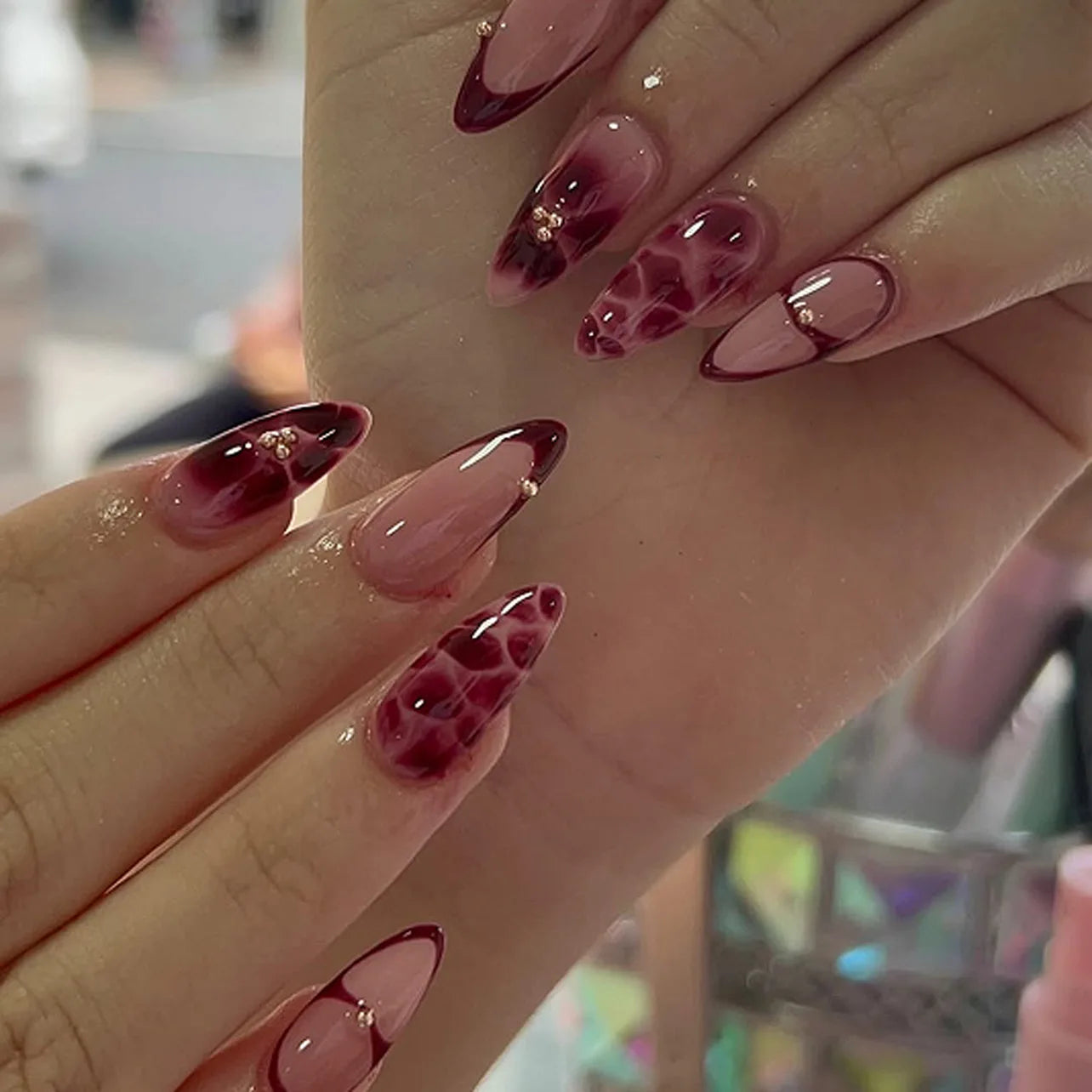 24pcs Flower Design Fake Nail Tips Full Cover - Smarsty