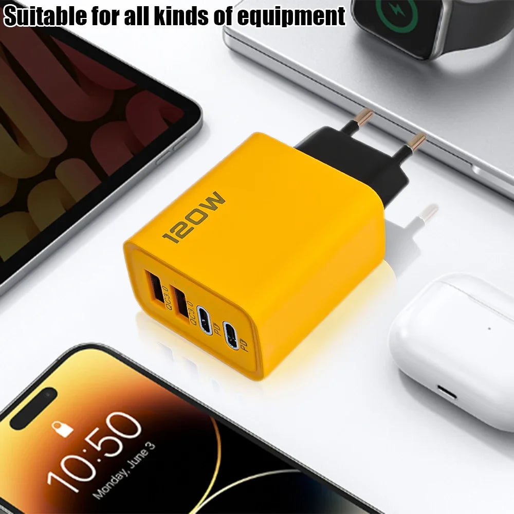 120W Fast USB C Charger With Dual PD Ports Protection - Smarsty
