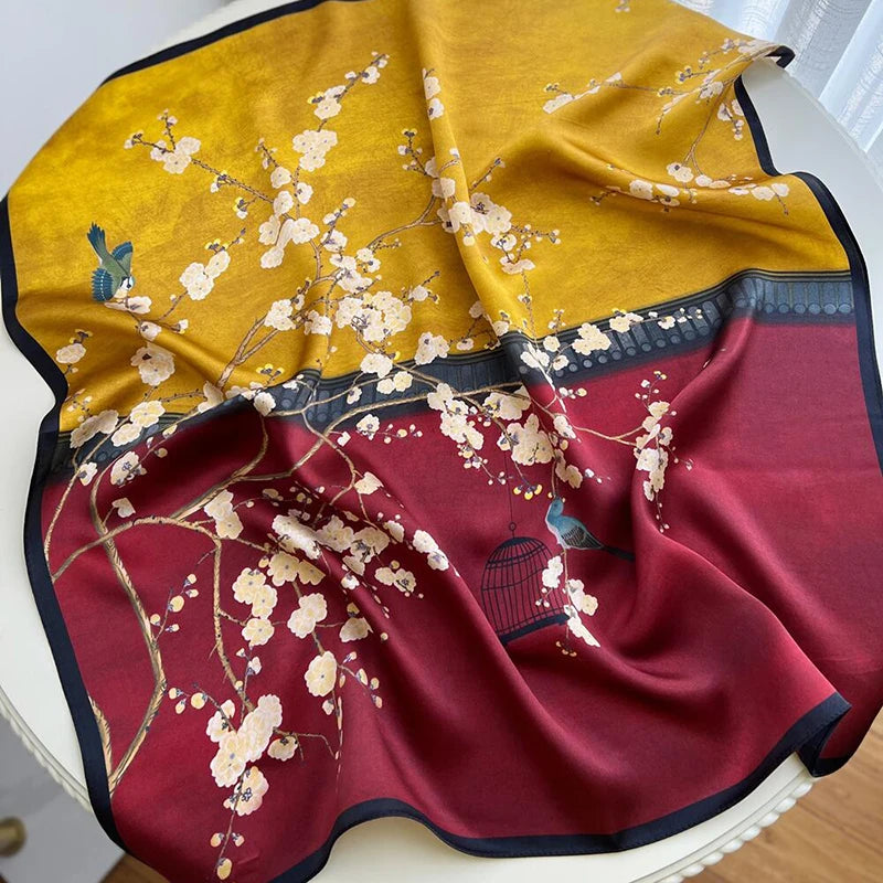 Luxury Women's Spring Polyester Scarf Soft Smooth Shawl - Smarsty