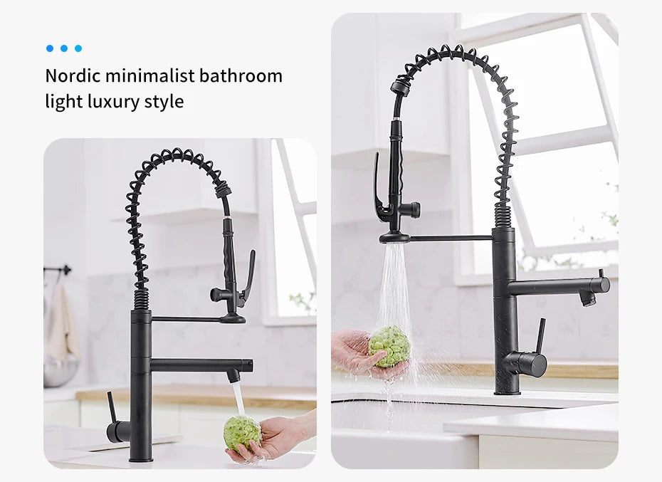 Chrome Brass Kitchen Faucet with Pull Out Spray - Smarsty