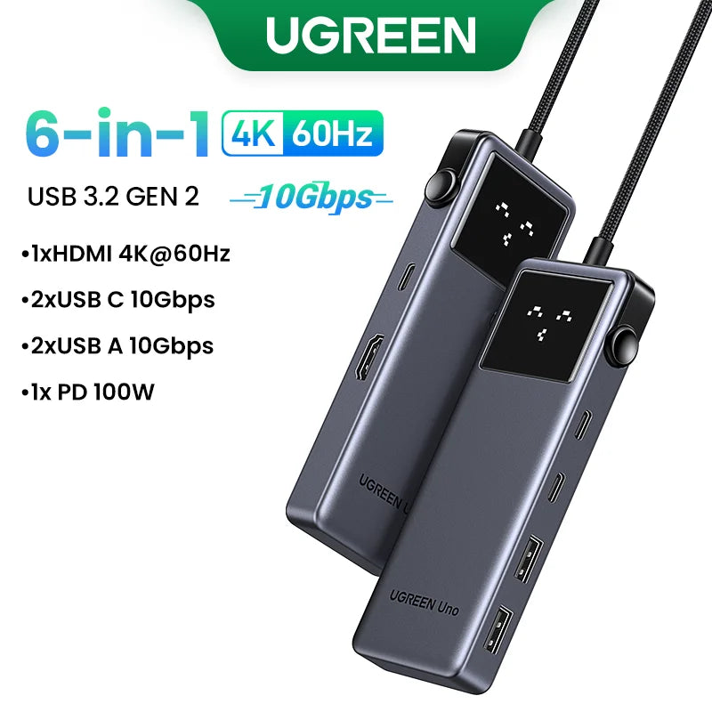 USB C Hub 6 In 1 4K60Hz PD100W ProDockingStation Adapter