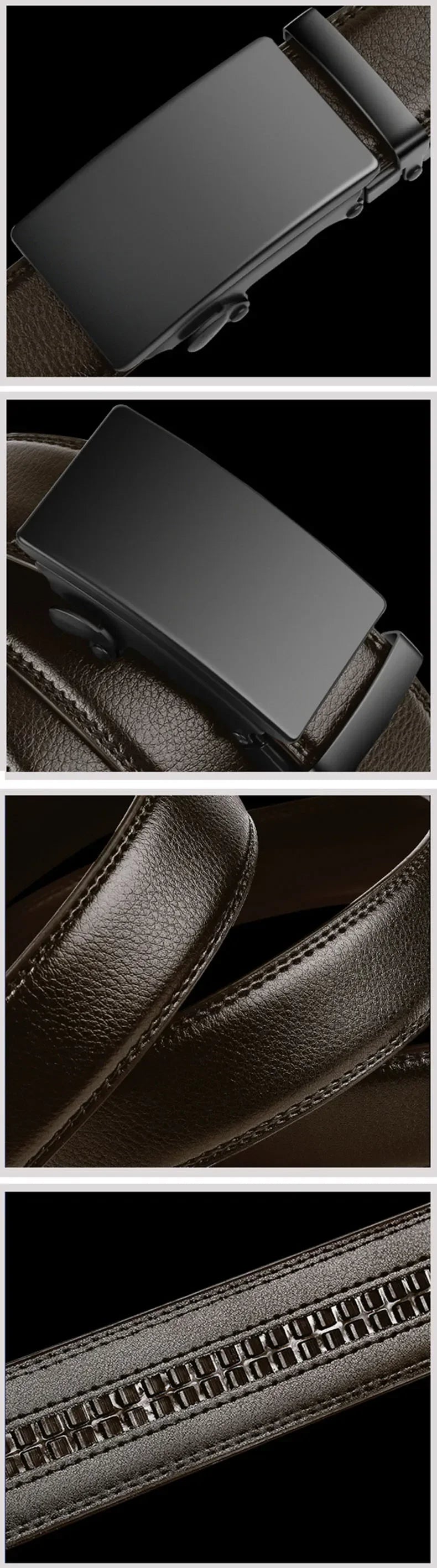 Automatic Buckle PU Leather Belt for Men Business Waist Strap - Smarsty