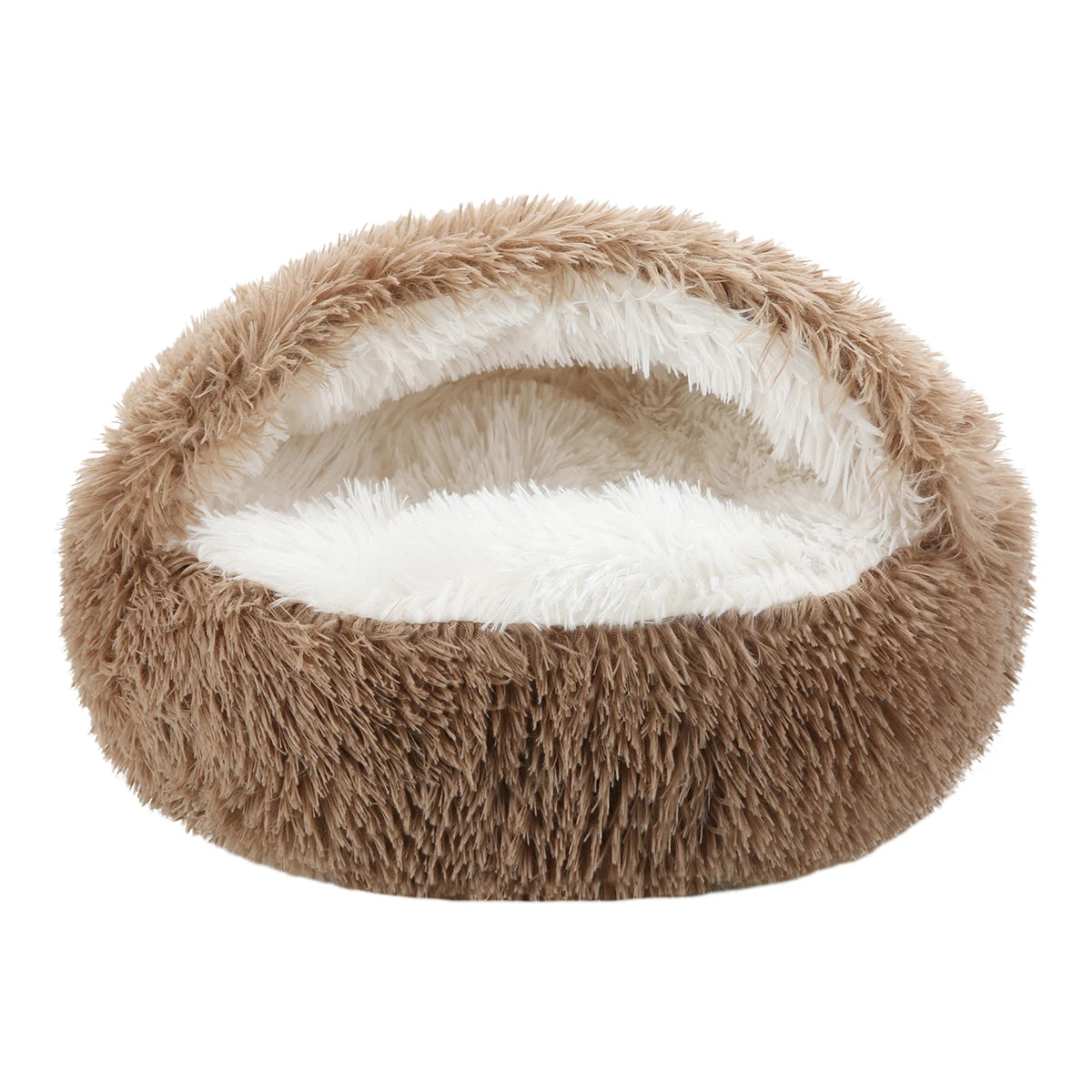Fluffy Hooded Cat Bed for Cozy Comfort - Smarsty