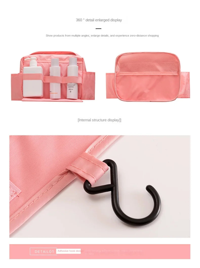 Waterproof Travel Makeup Bag Organizer For Women With Hook - Smarsty
