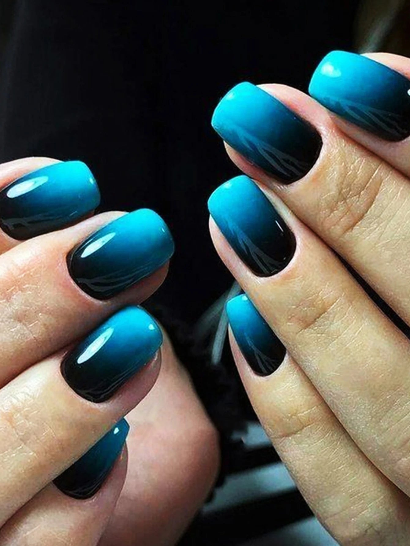 24PCS Short Square Red Full Cover Fake Nails - Smarsty