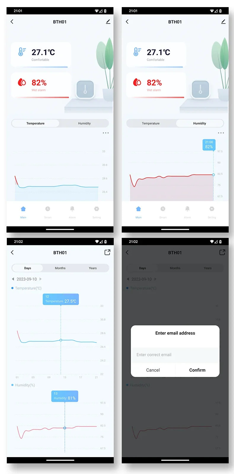Tuya Smart Temperature and Humidity Sensor with Bluetooth Control - Smarsty
