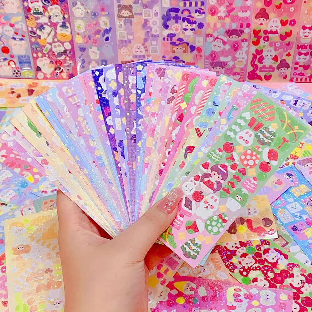 200p Kawaii Stickers for Kids Cute Stationary Aesthetic Diary Decoration Art Supplies Stickers for Scrapbooking Lot Korean Paper - Smarsty