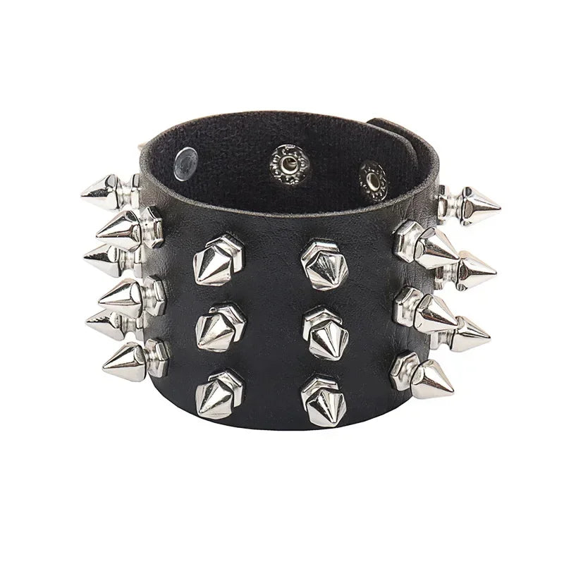 Punk Hip Hop Leather Skull Bracelet for Unisex Fashion - Smarsty