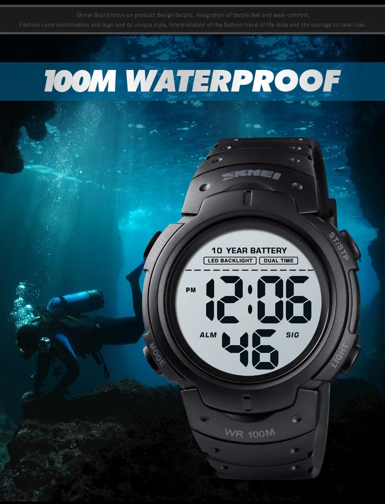 Waterproof Digital Sport Watch with 10 Year Battery Life - Smarsty