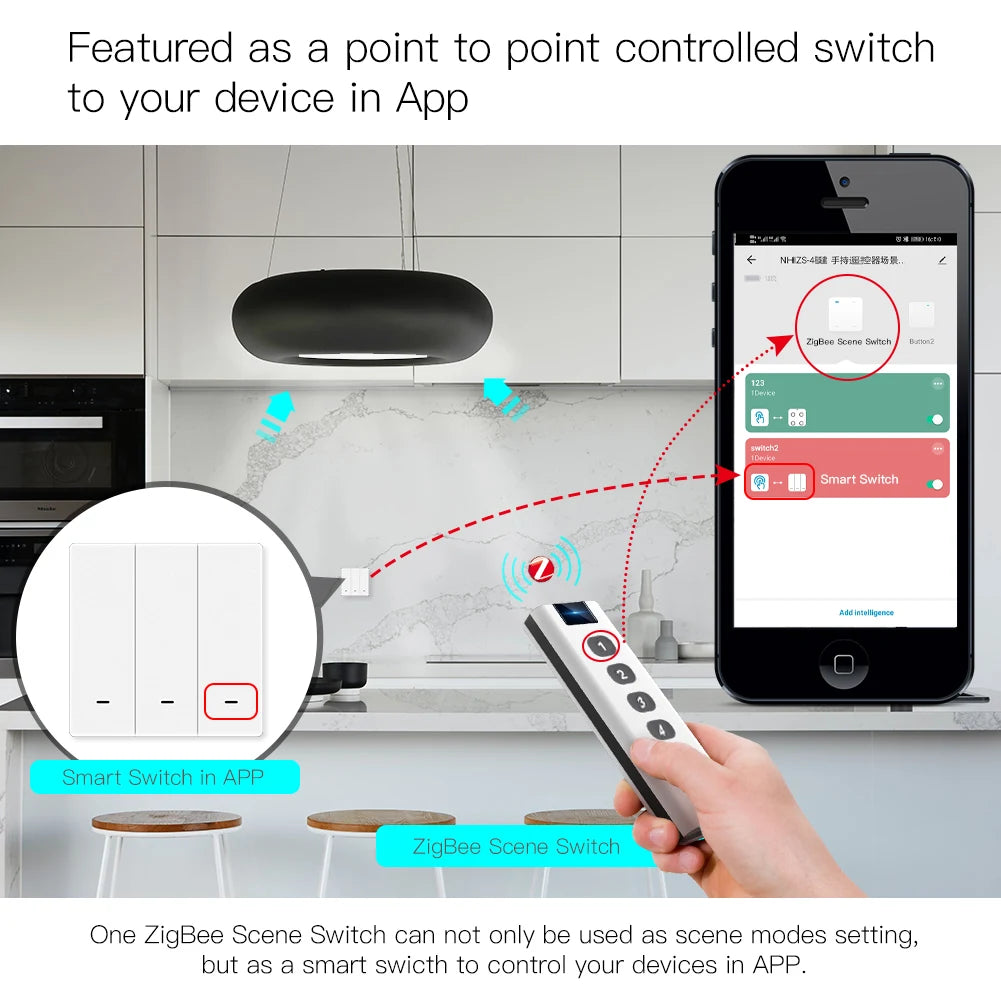Tuya ZigBee Smart Scene Switch For Home Automation - Smarsty