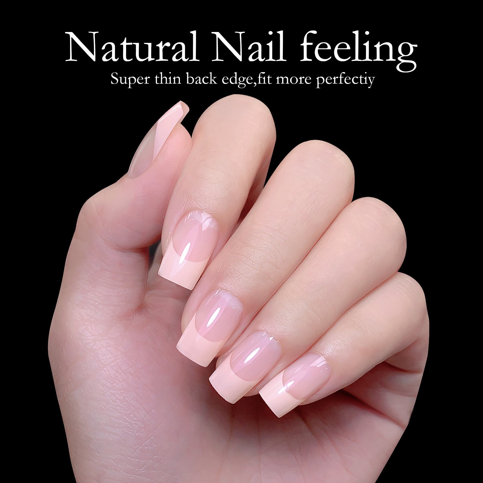 120pcs/box Acrylic French False Nails Medium Length Square Armor Full Cover Nail Tips Can Be Removable Mixed Size Press On Nails - Smarsty