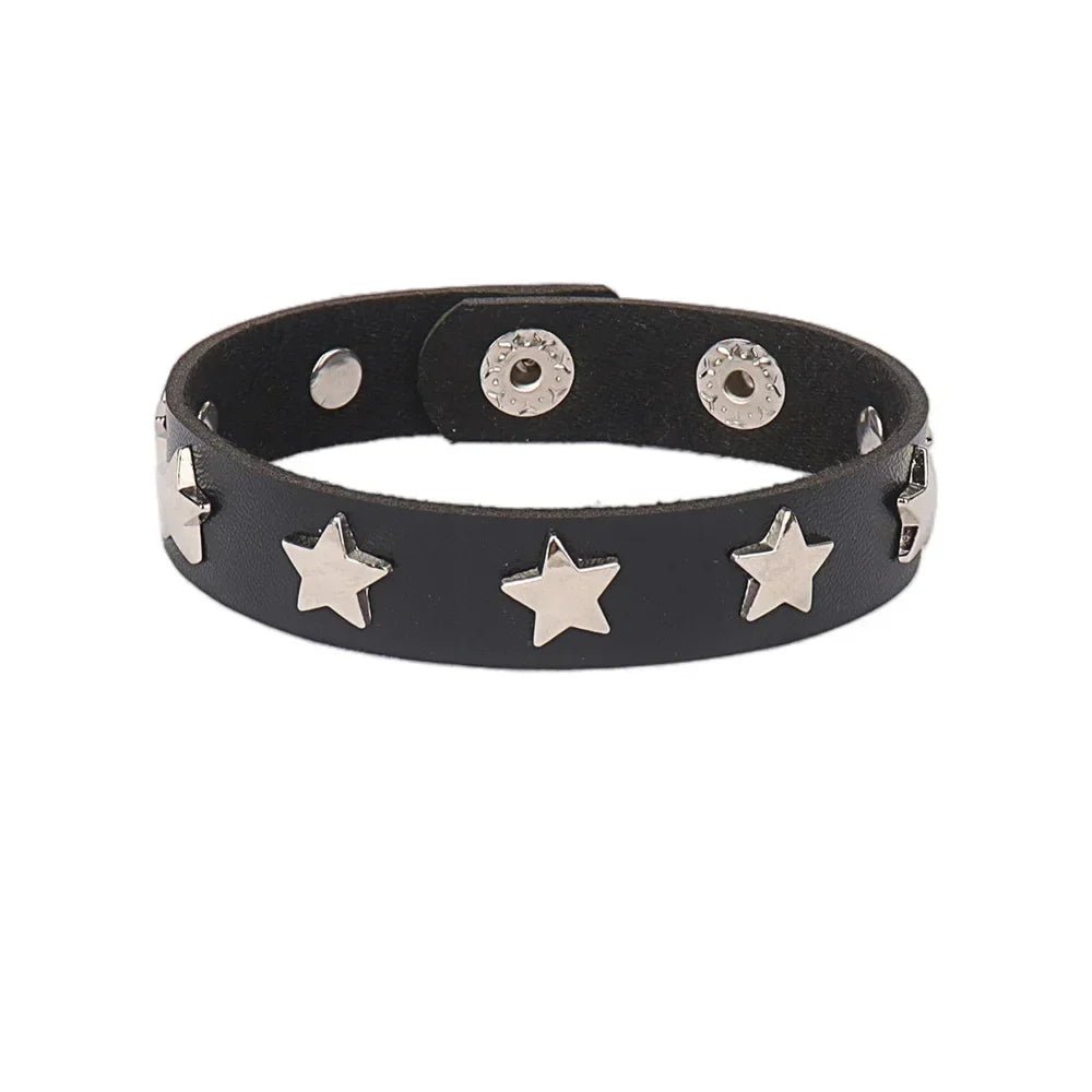 Punk Hip Hop Leather Skull Bracelet for Unisex Fashion - Smarsty