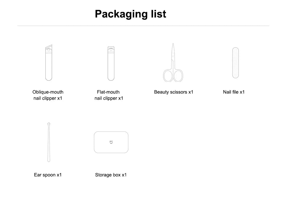 Xiaomi Mijia Portable Stainless Steel Nail Clipper Set - Smarsty