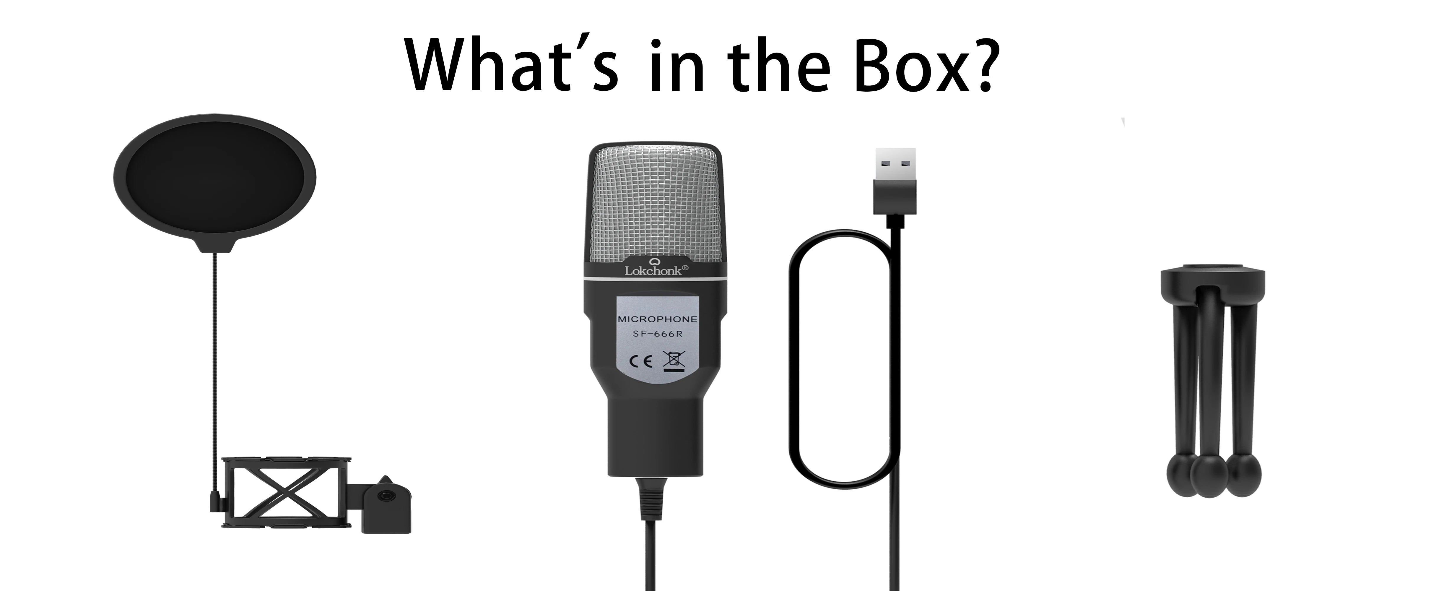 USB Condenser Microphone with RGB Lighting for Streaming - Smarsty