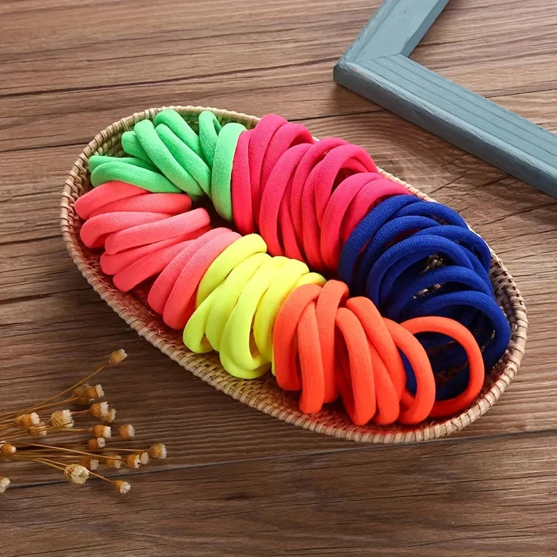 Thick Elastic Hair Ties 50 Pack Comfortable Durable - Smarsty