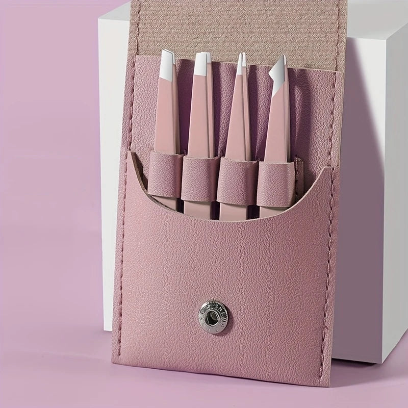 Stainless Steel Eyebrow Tweezers for Precise Hair Removal - Smarsty