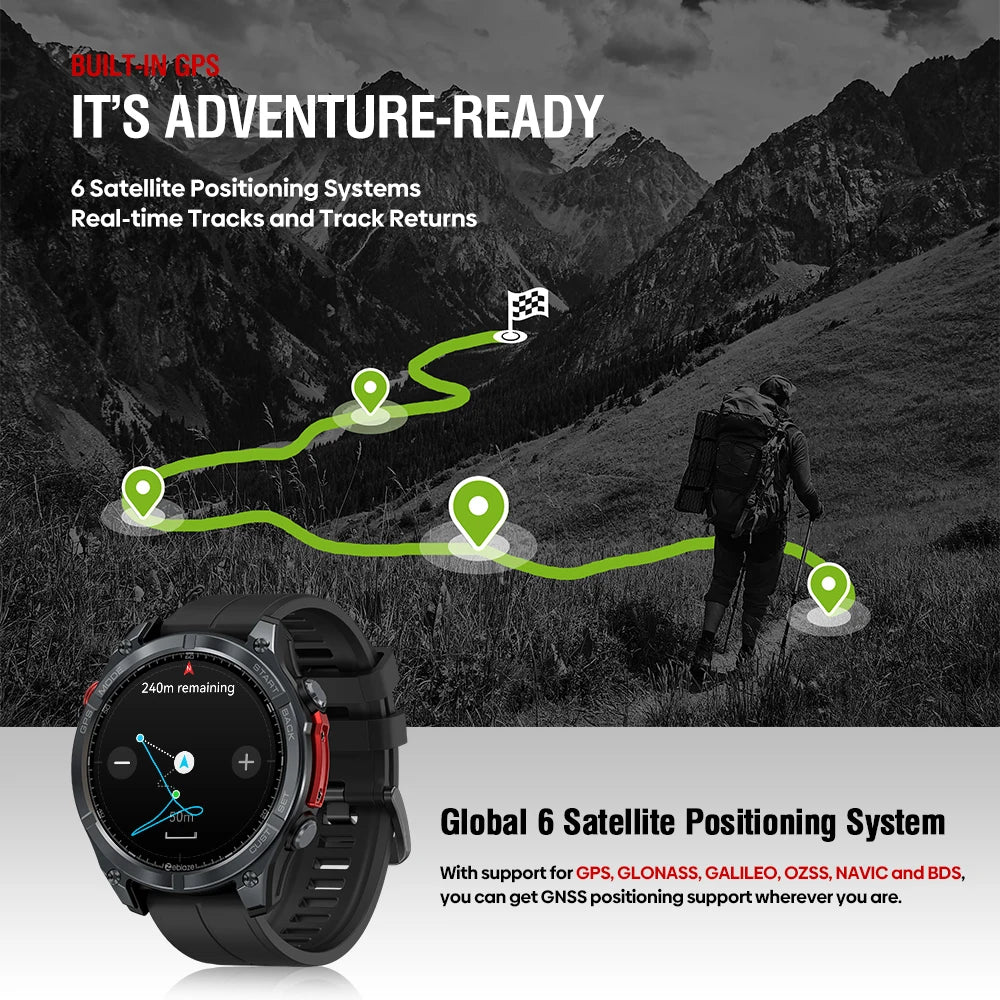 Zeblaze Stratos 4 GPS Smart Watch with AMOLED Display - Smarsty