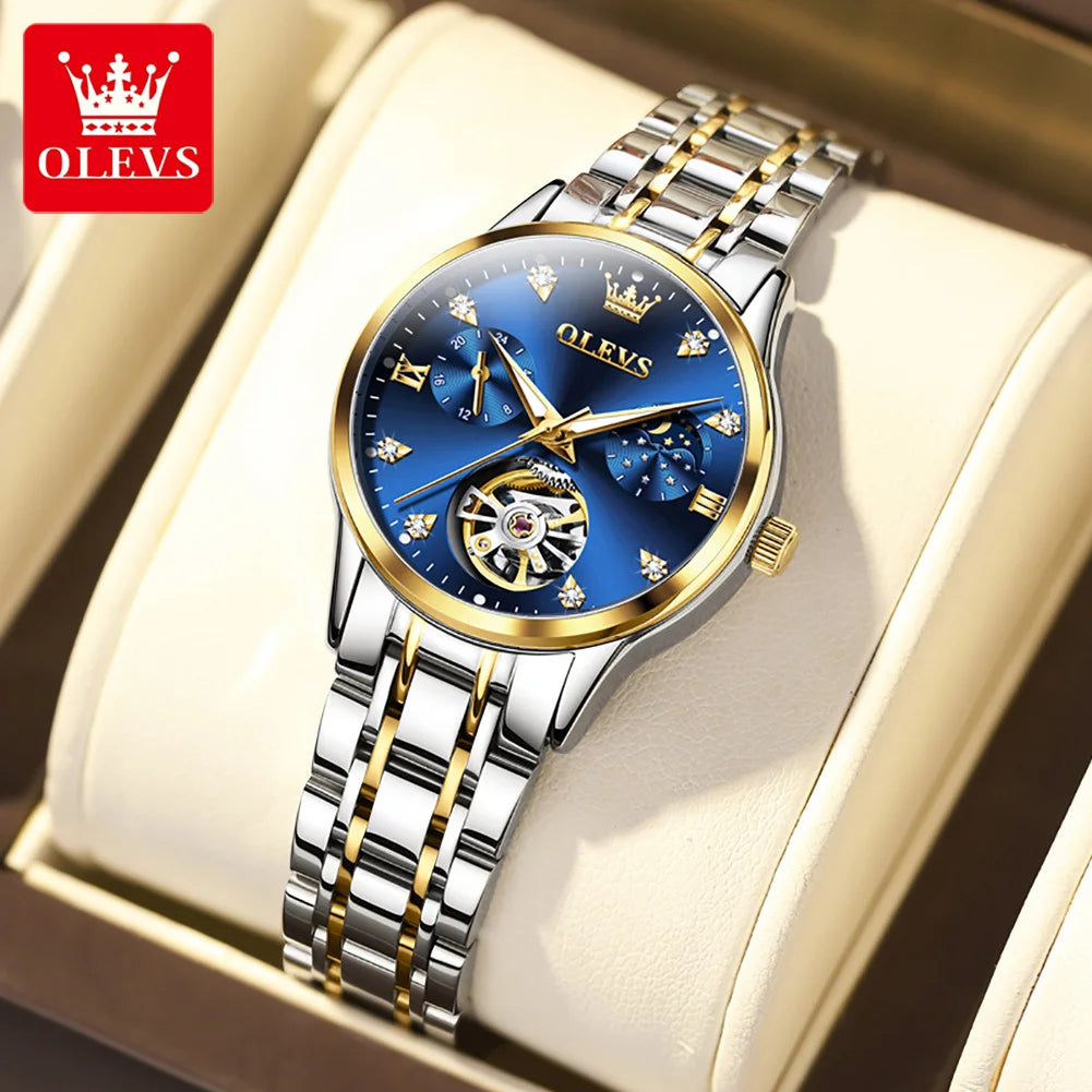 OLEVS Womens Automatic Mechanical Watch Waterproof Stainless Steel - Smarsty