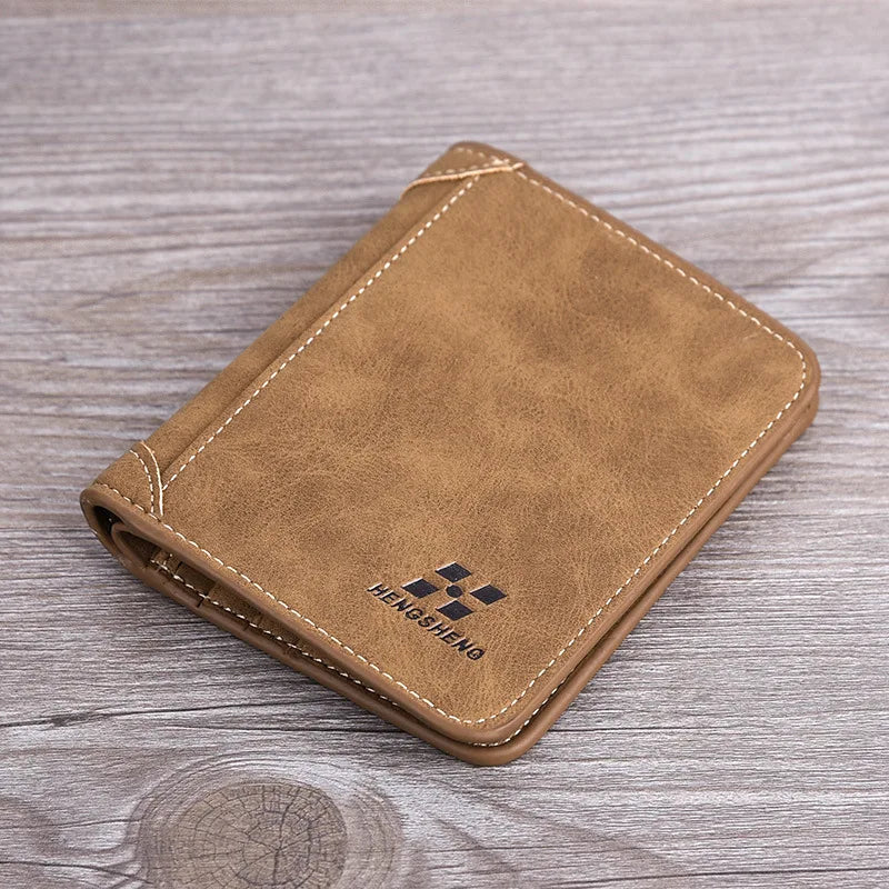 Men's Wallet Leather Billfold Slim Hipster Cowhide Credit Card/ID Holders Inserts Coin Purses Luxury Business Foldable Wallet - Smarsty