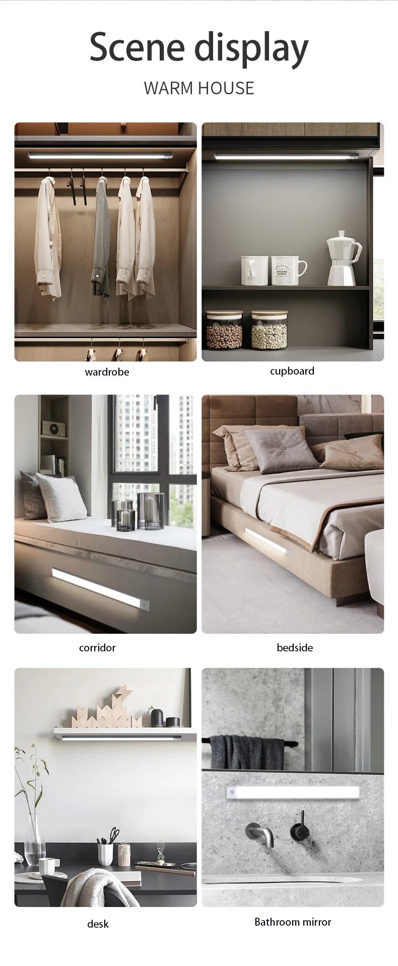 LED Motion Sensor Night Light for Cabinets and Wardrobes - Smarsty