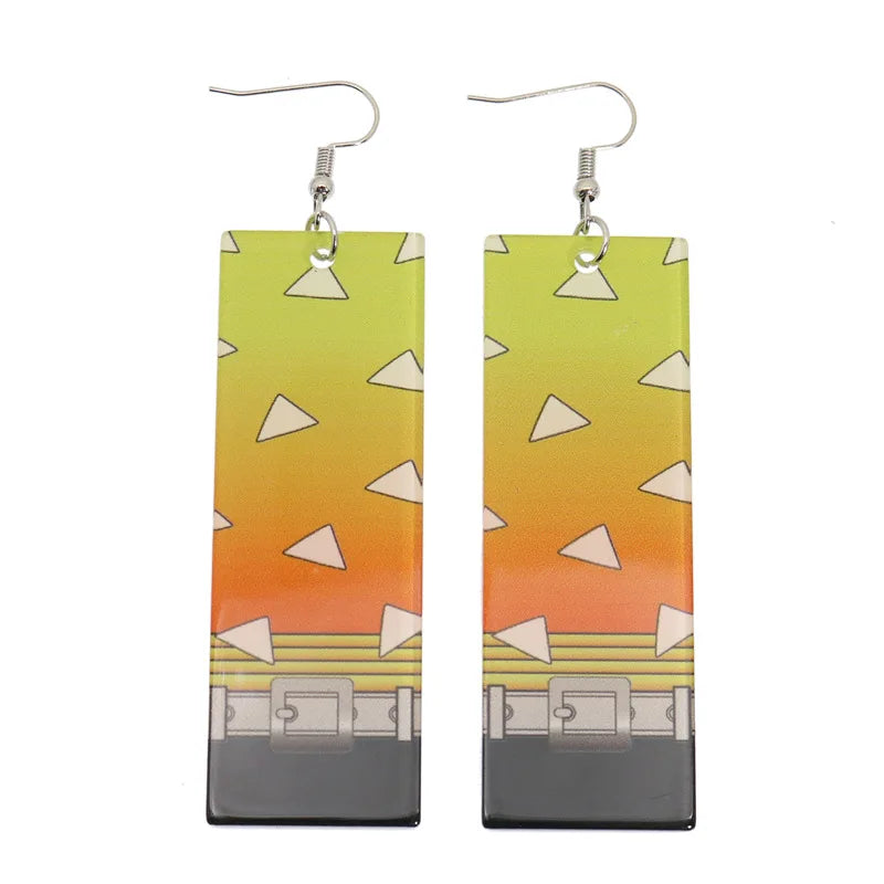 Acrylic Tanjiro Earrings for Women Anime Cosplay Jewelry - Smarsty