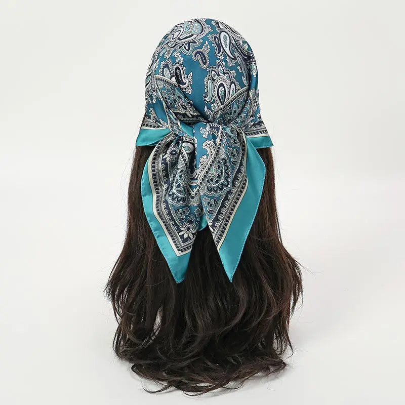 Bohemian Floral Print Silk Scarf for Women Sun Protection - Smarsty