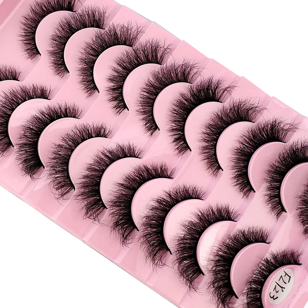 10 Pairs Handmade Faux Mink Eyelashes for Natural Look - Smarsty