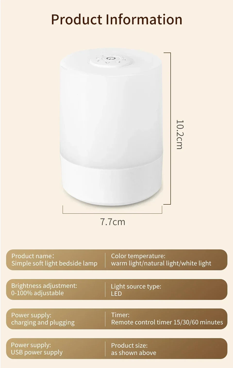 LED Rechargeable Night Lamp with Remote Control - Smarsty