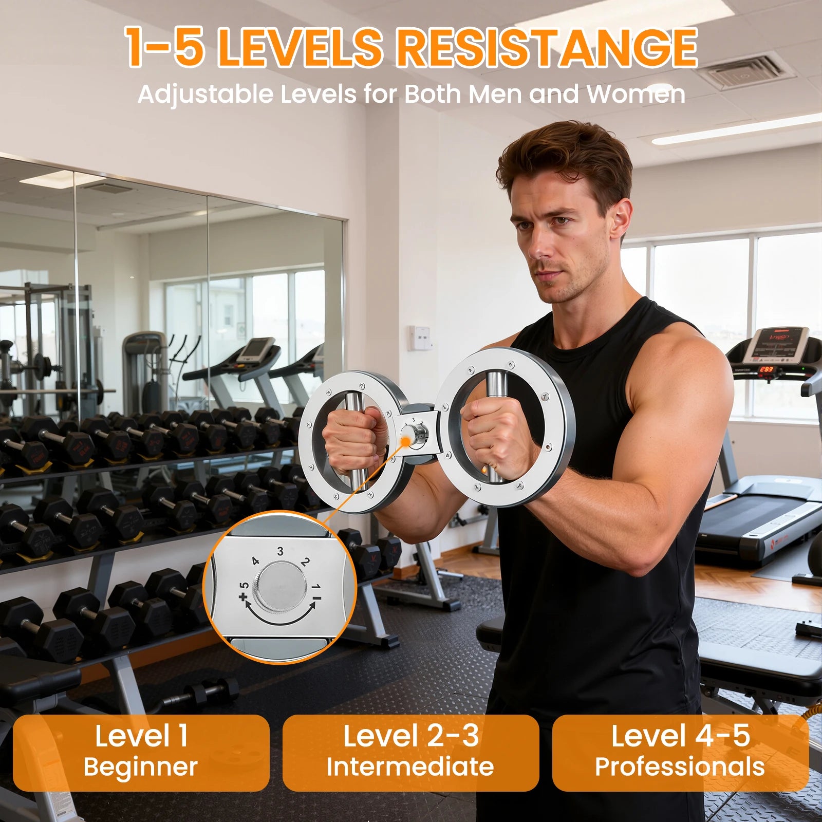 Rotator Machine Multifunctional Grip Strength Trainer 8 to 15 Pounds Adjustable Forearm Exerciser