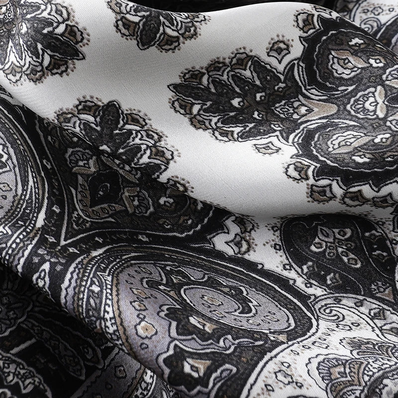 Bohemian Silk Square Scarf for Women Luxury Floral Print - Smarsty