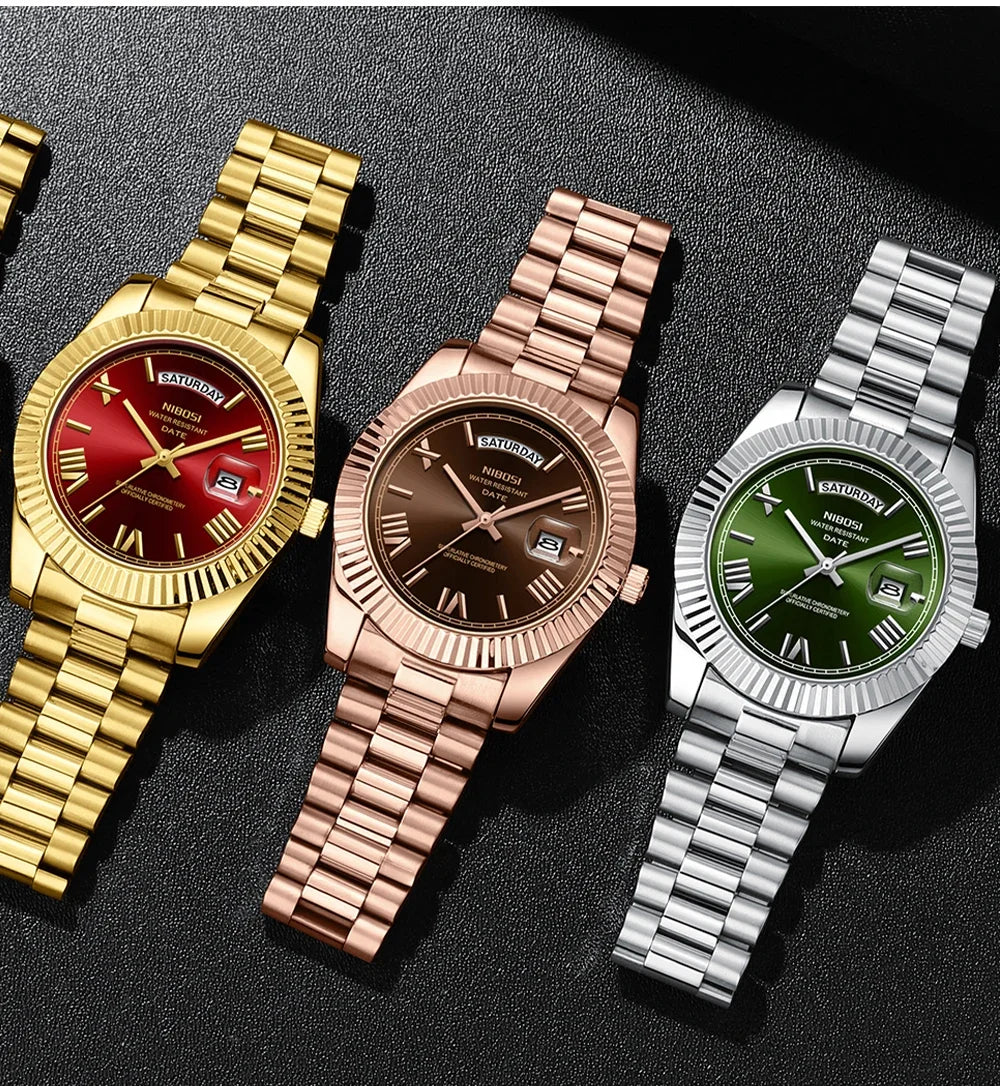 NIBOSI Luxury Stainless Steel Quartz Watch for Men - Smarsty