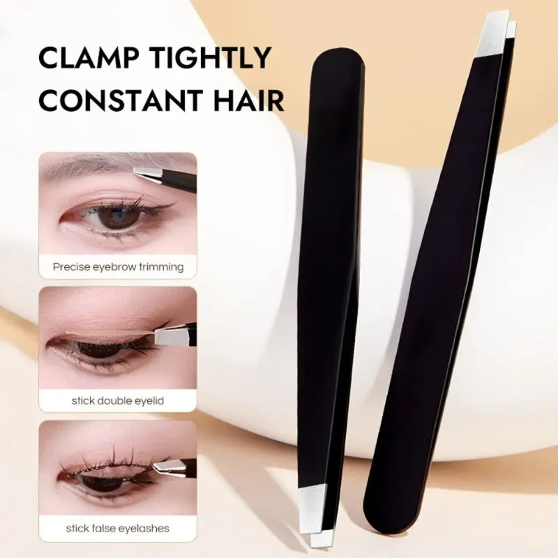 CNK Stainless Steel Black Eyebrow Tweezer for Precision Hair Removal - Smarsty