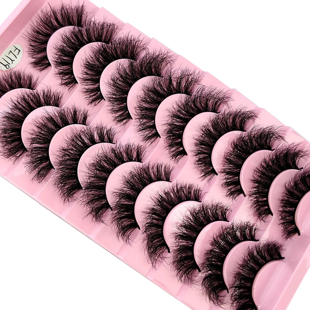 10 Pairs Handmade Faux Mink Eyelashes for Natural Look - Smarsty