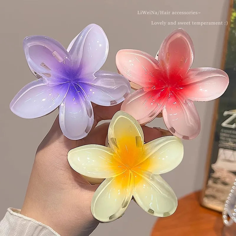 Hawaiian Gradient Hair Clips Flower Beach Vacation Style - Smarsty