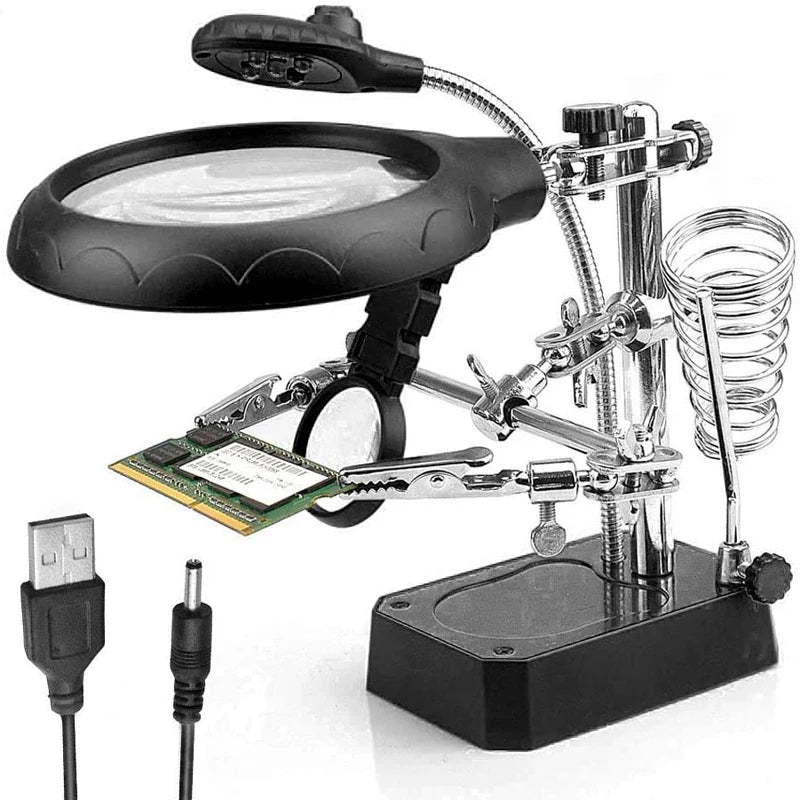 Welding Magnifying Glass with LED Light and Clip - Smarsty